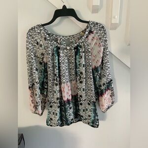 Figueroa & Flower Floral Sheer Women's Top